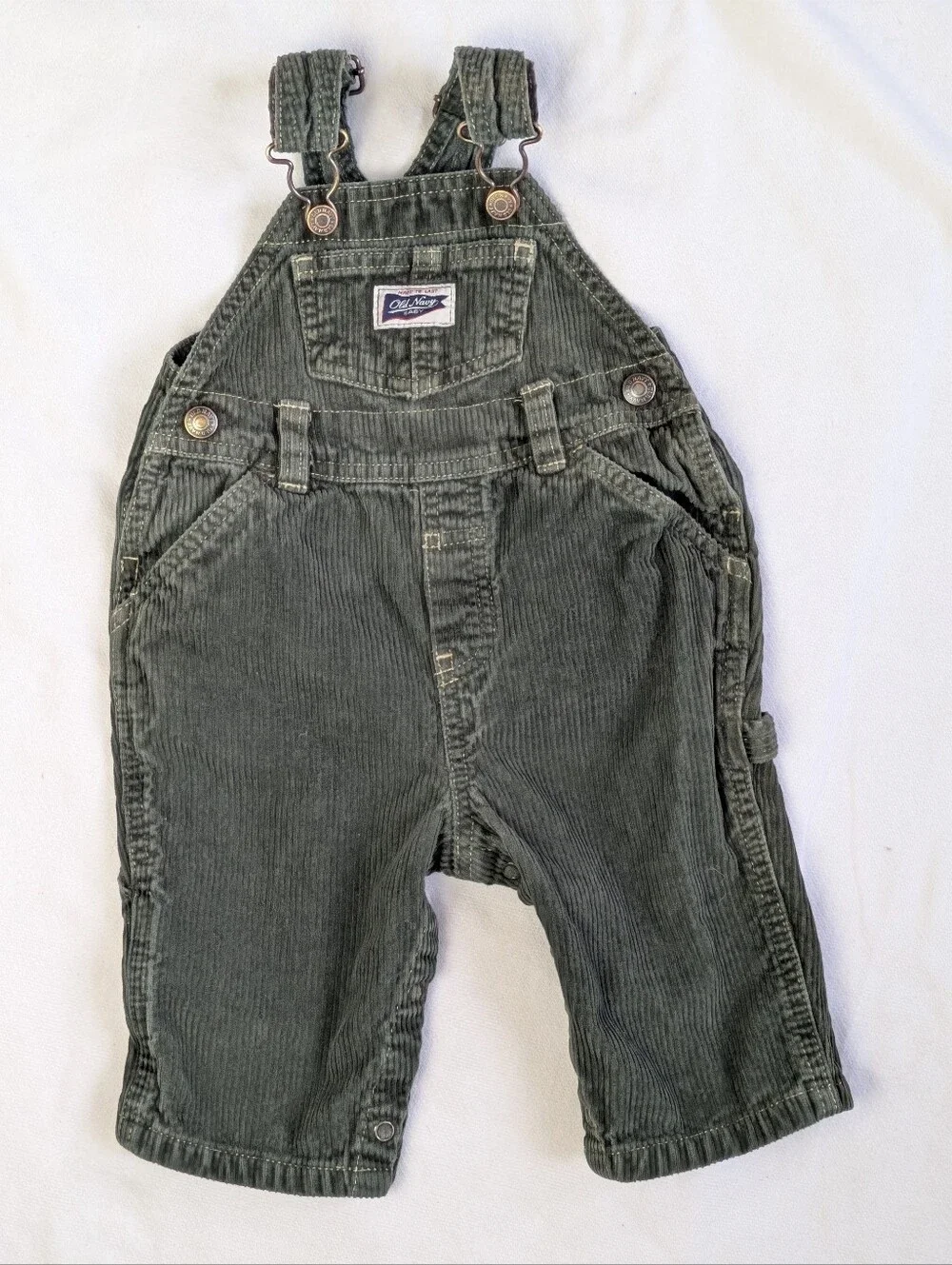 Infant 3-6 Month Courderoy Green Bib Overalls